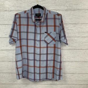 Brixton Button-up casual blue/black plaid shirt